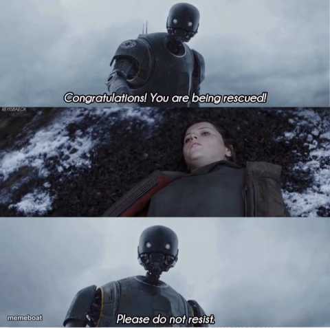 Congratulations you are being rescued please do not resist - meme generator image preview