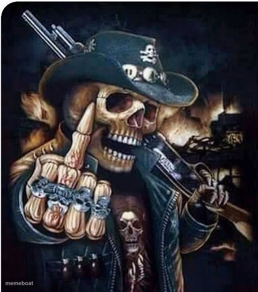 Cool Skeleton showing you the middle finger - meme generator image preview