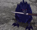 Corviknight with a knife