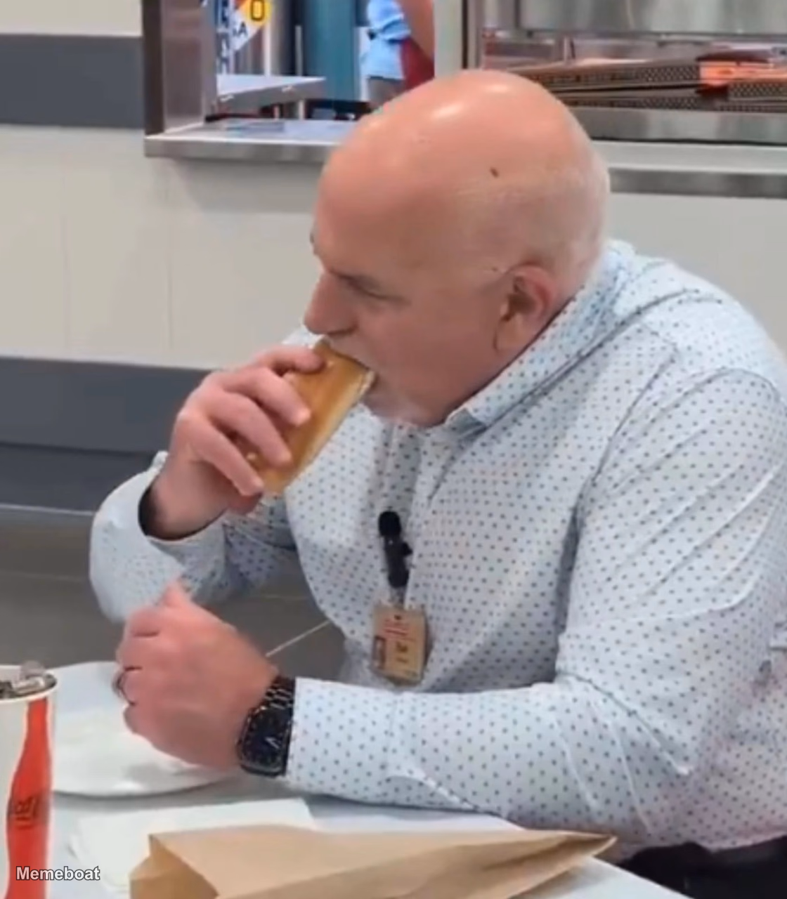 Costco CEO Eats Hot Dog - meme generator image preview