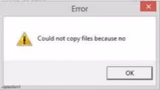 could not copy files because no