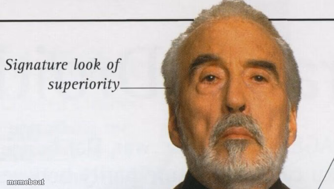 Count Dooku Signature look of superiority - meme generator image preview