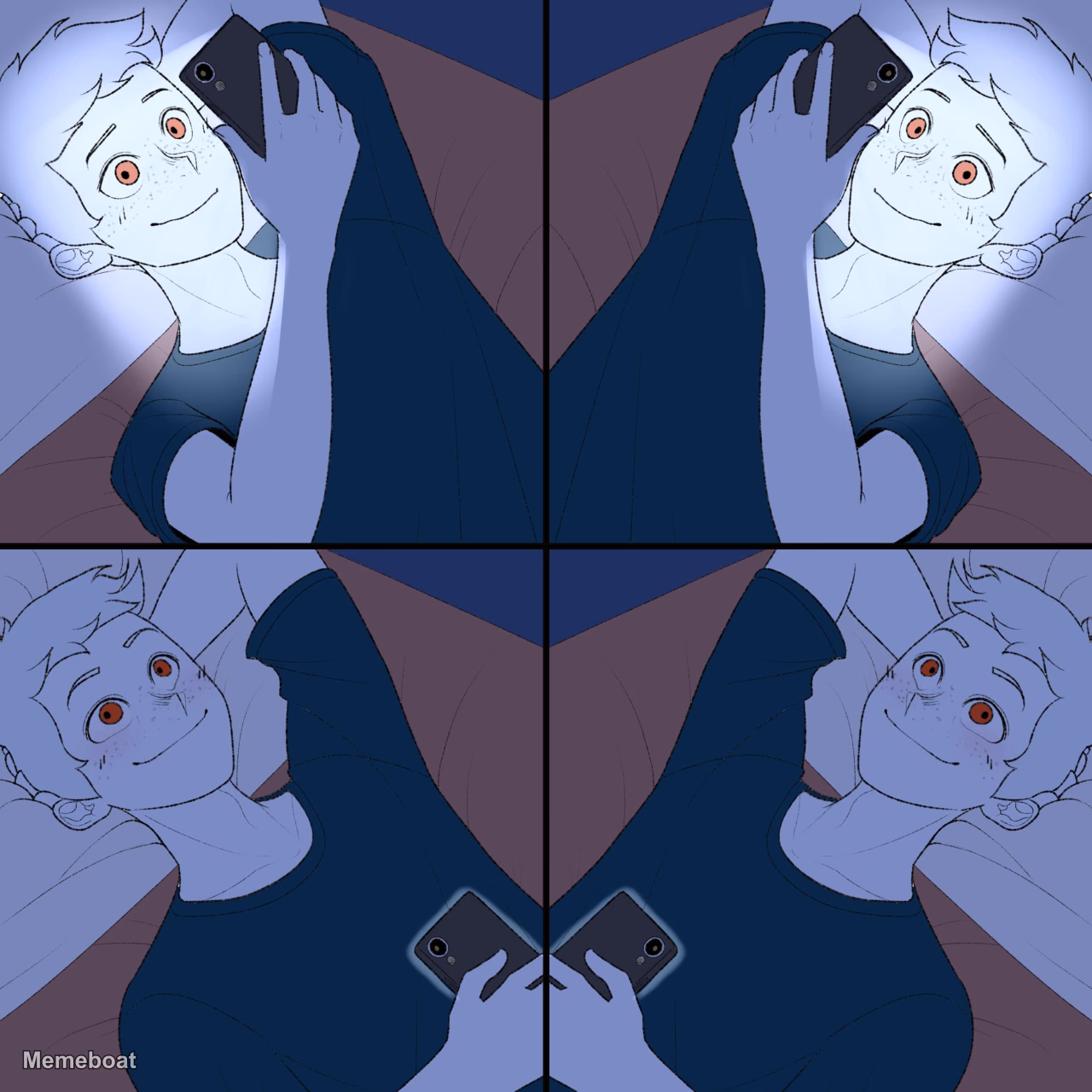 Couple Texting in Bed 2 - meme generator image preview