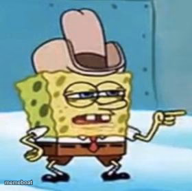 Cowboy SpongeBob point - meme generator image preview