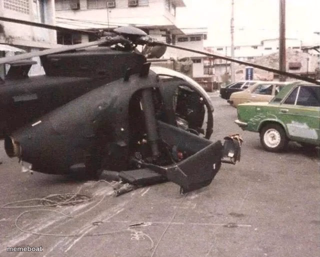 crashed helicopter - meme generator image preview