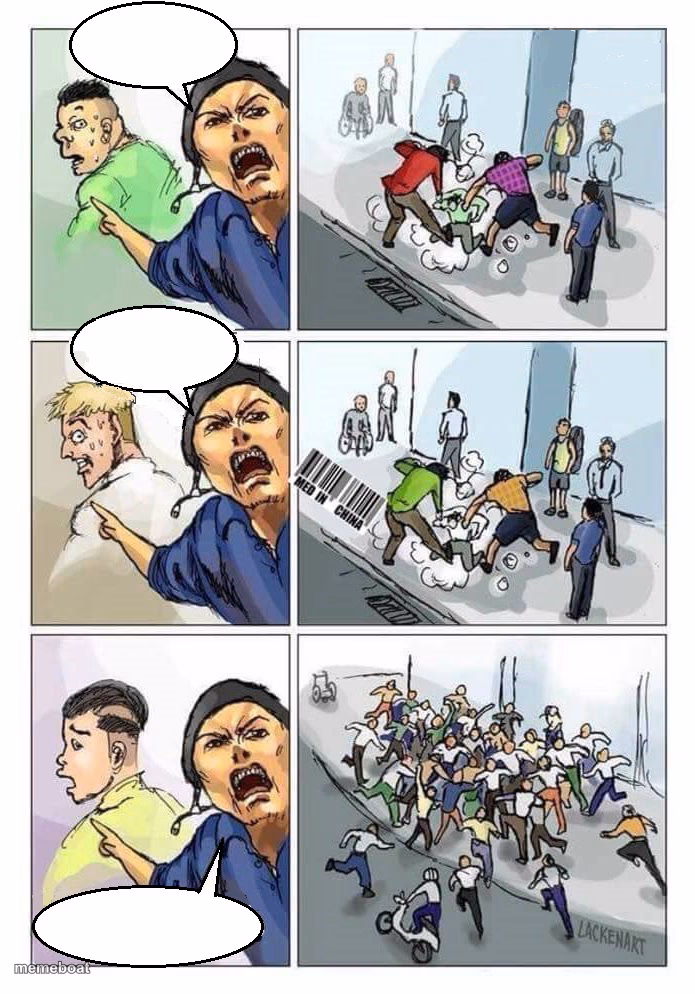 Escalating Mob Beating - meme generator image preview