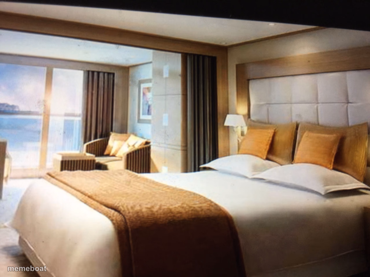 Cruise ship bedroom - meme generator image preview
