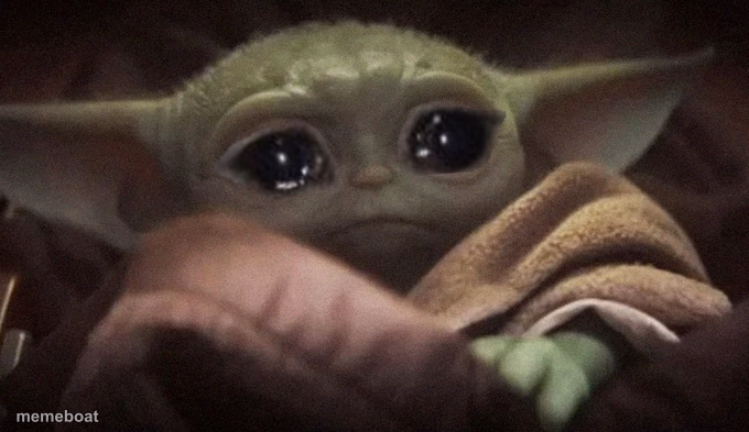 Crying Baby Yoda - meme generator image preview