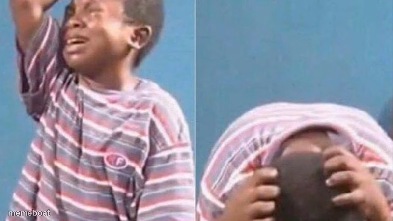 Crying black kid - meme generator image preview