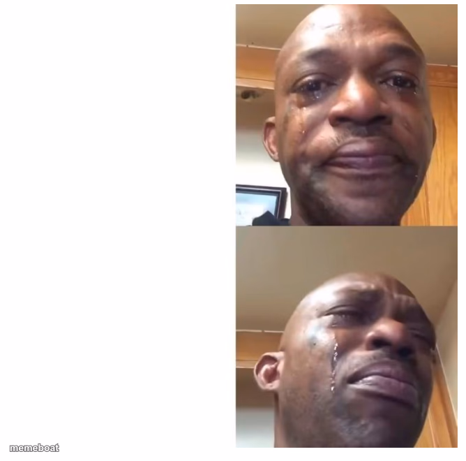 Crying man - meme generator image preview