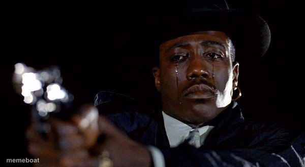 Crying man with gun - meme generator image preview