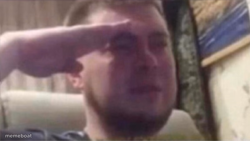 Crying Salute - meme generator image preview