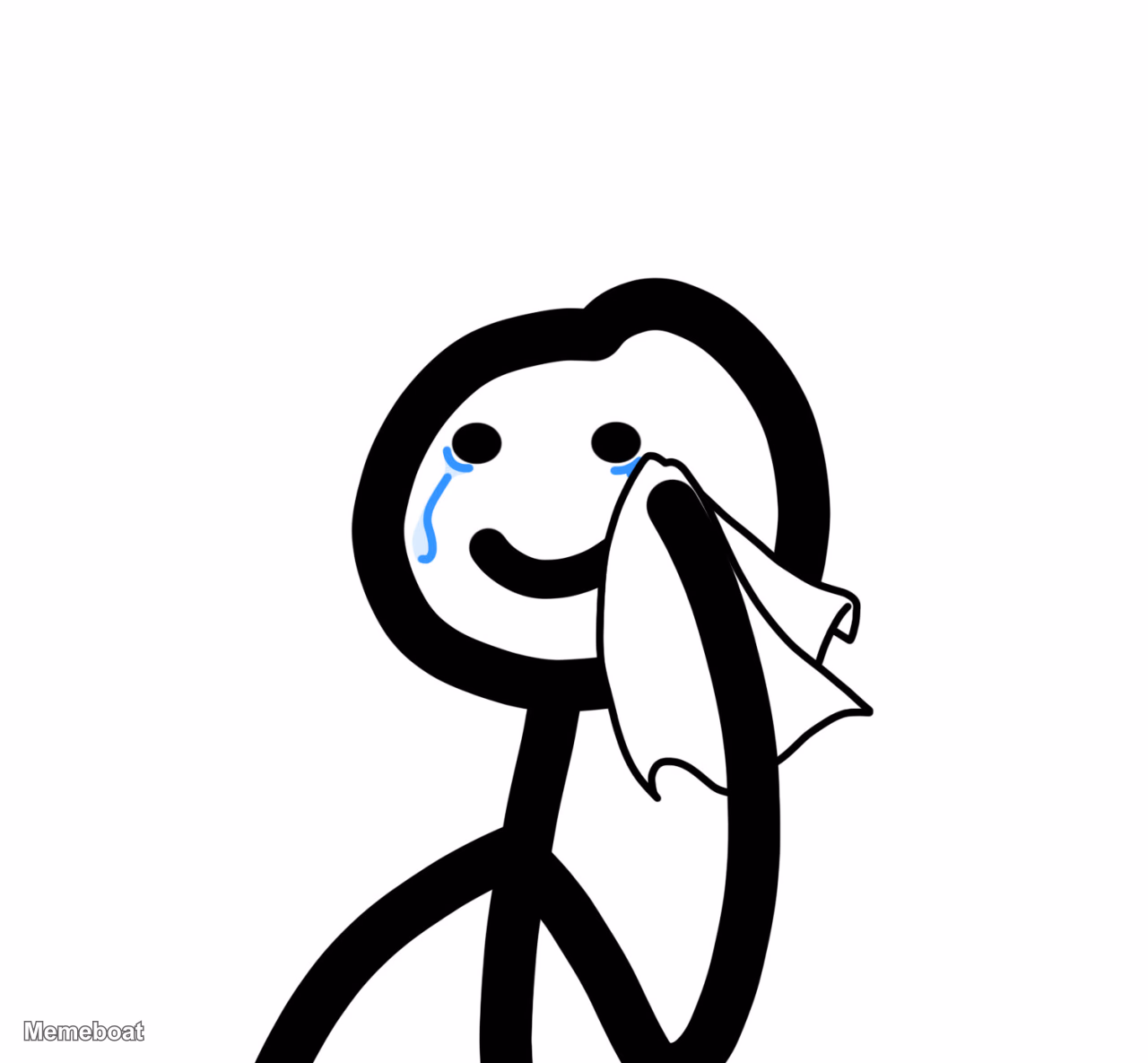 Crying Stick Figure with Handkerchief - meme generator image preview