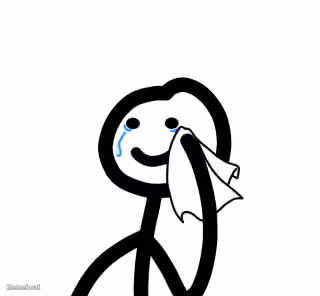 Crying Stick Figure with Handkerchief