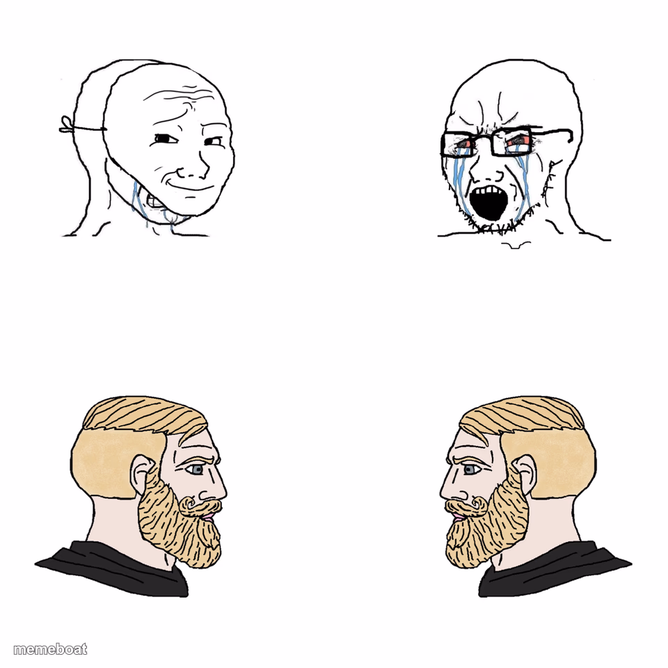 Crying Wojak / I Know Chad Meme - meme generator image preview