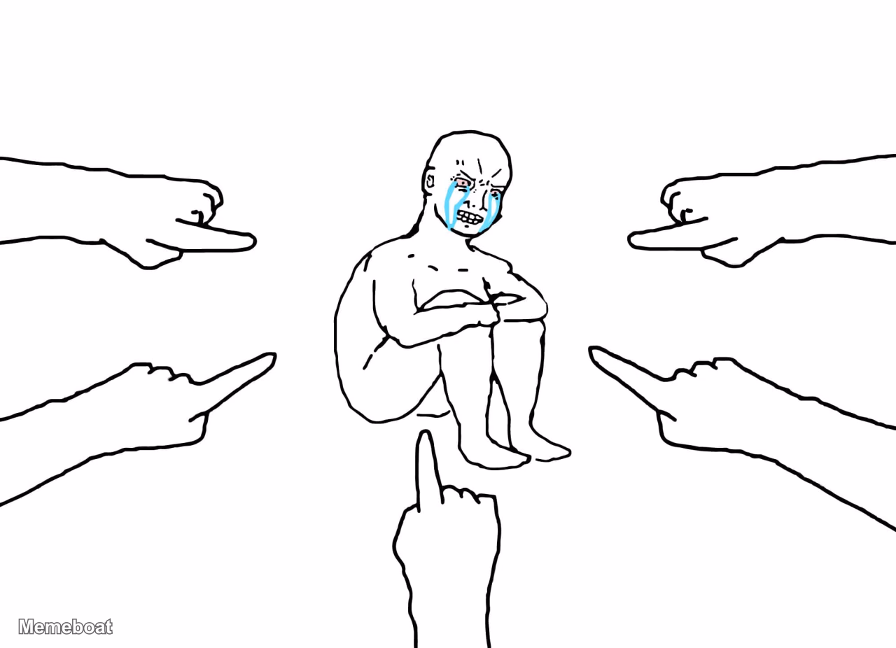 Crying Wojak Pointed At - meme generator image preview