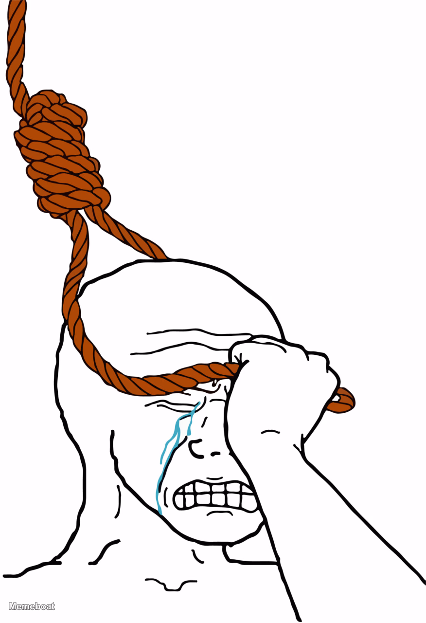 Crying Wojak With Noose - meme generator image preview