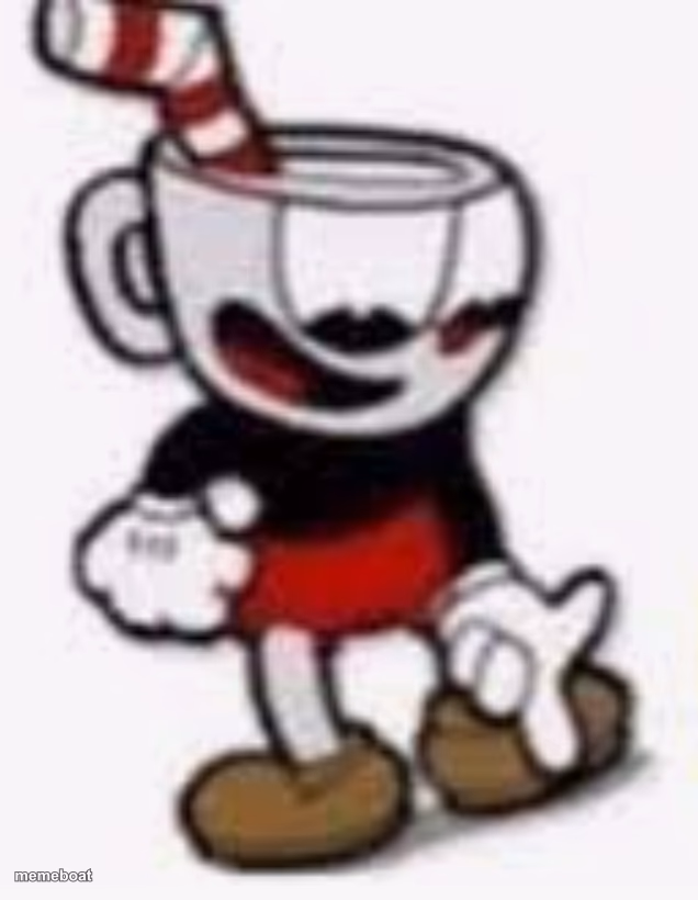 cuphead pointing down - meme generator image preview