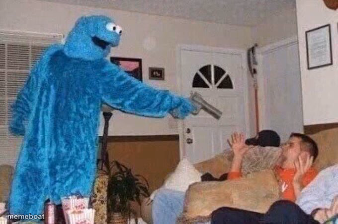 Cursed Cookie Monster - meme generator image preview