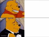 cursed pooh tuxedo pooh