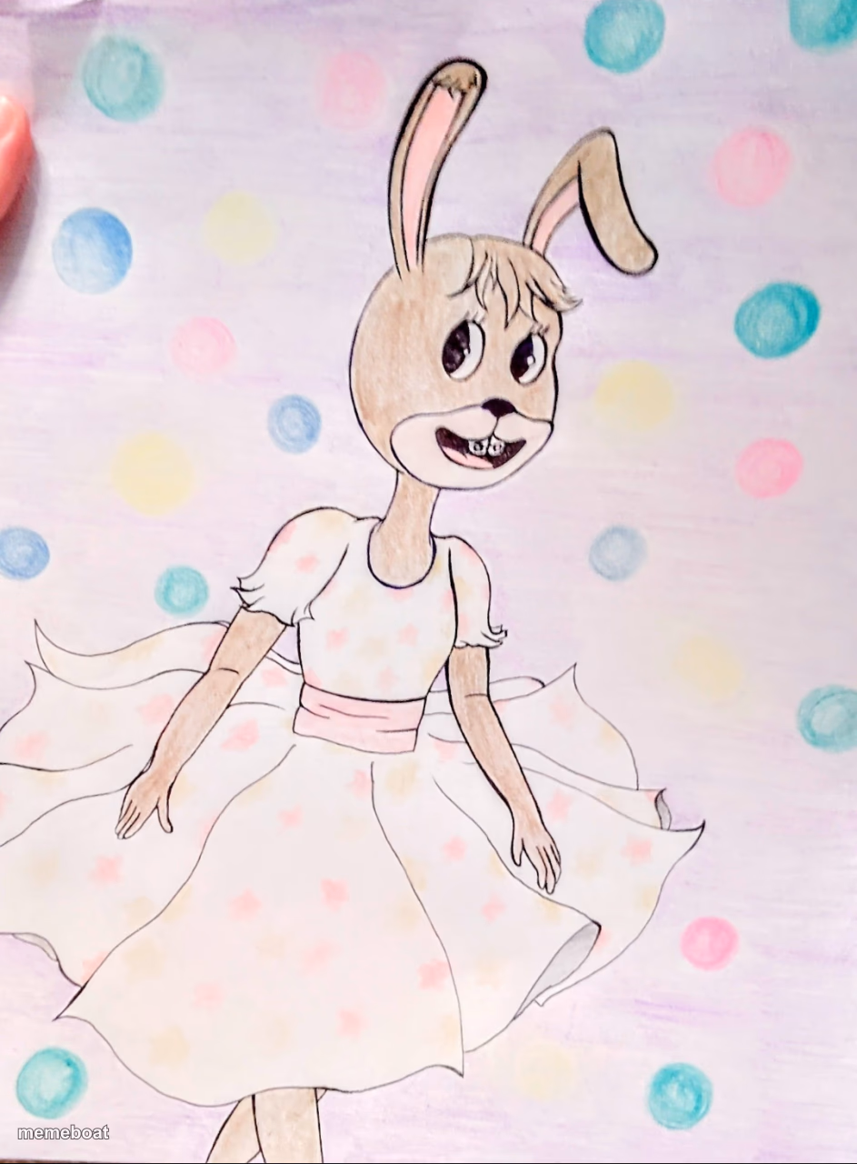 Hand-Drawn Bunny Girl - meme generator image preview