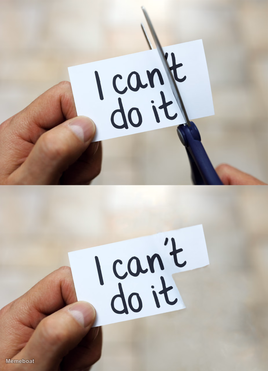 Cutting the 'T' From Can't - meme generator image preview