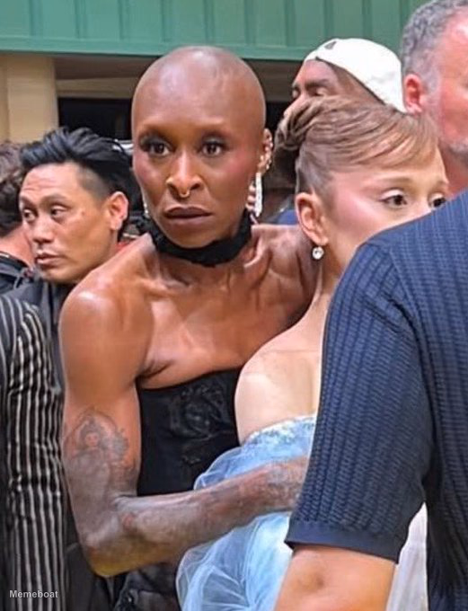 Cynthia Erivo Protecting Ariana - meme generator image preview