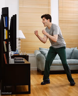 Dad yelling at TV or