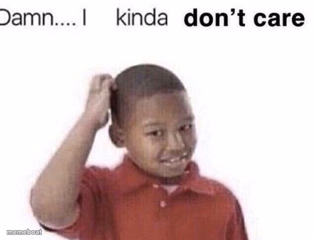 damn i kinda dont care - meme generator image preview