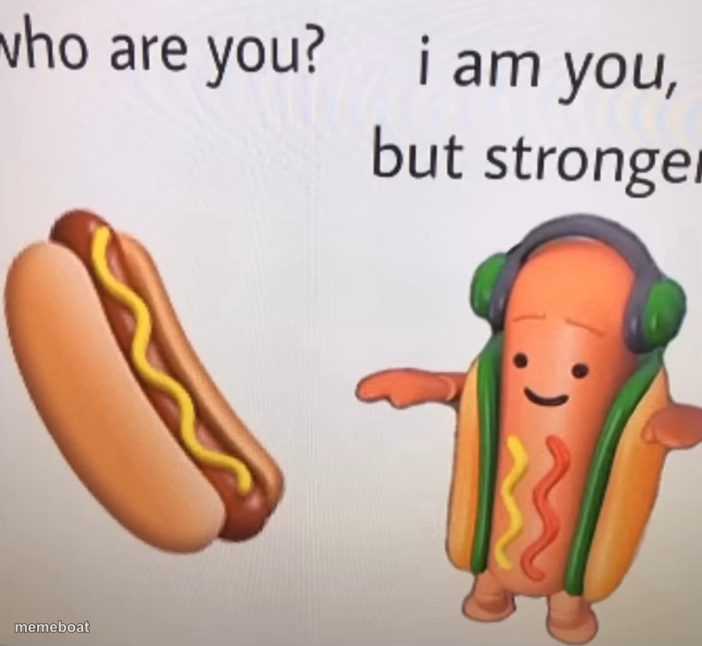 Dancing hotdog is stronger - meme generator image preview