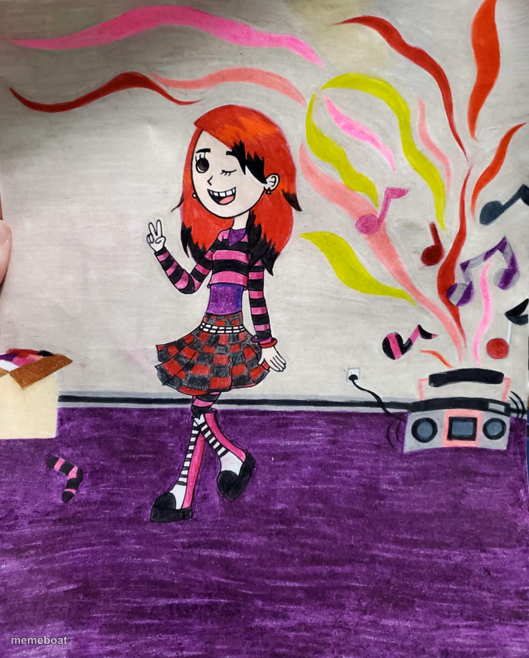 Dancing tomboy drawing - meme generator image preview