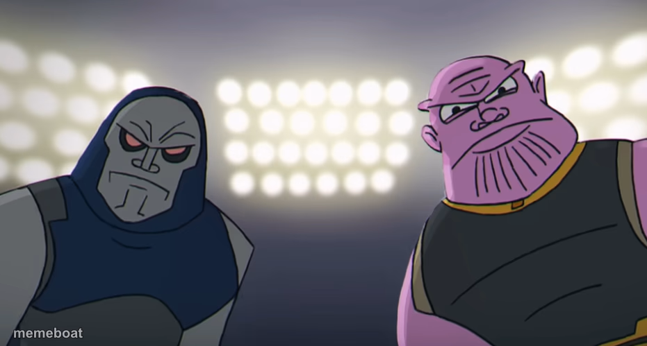 Darkseid and Thanos staring at viewer - meme generator image preview