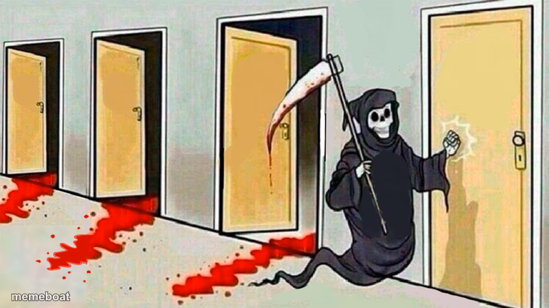 death knocking at the door - meme generator image preview
