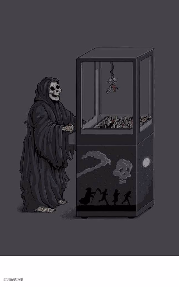 DEATH PLAYS CLAW GAME CELEBRITY DEATH - meme generator image preview