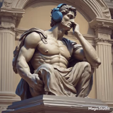 deep thinking roman statue