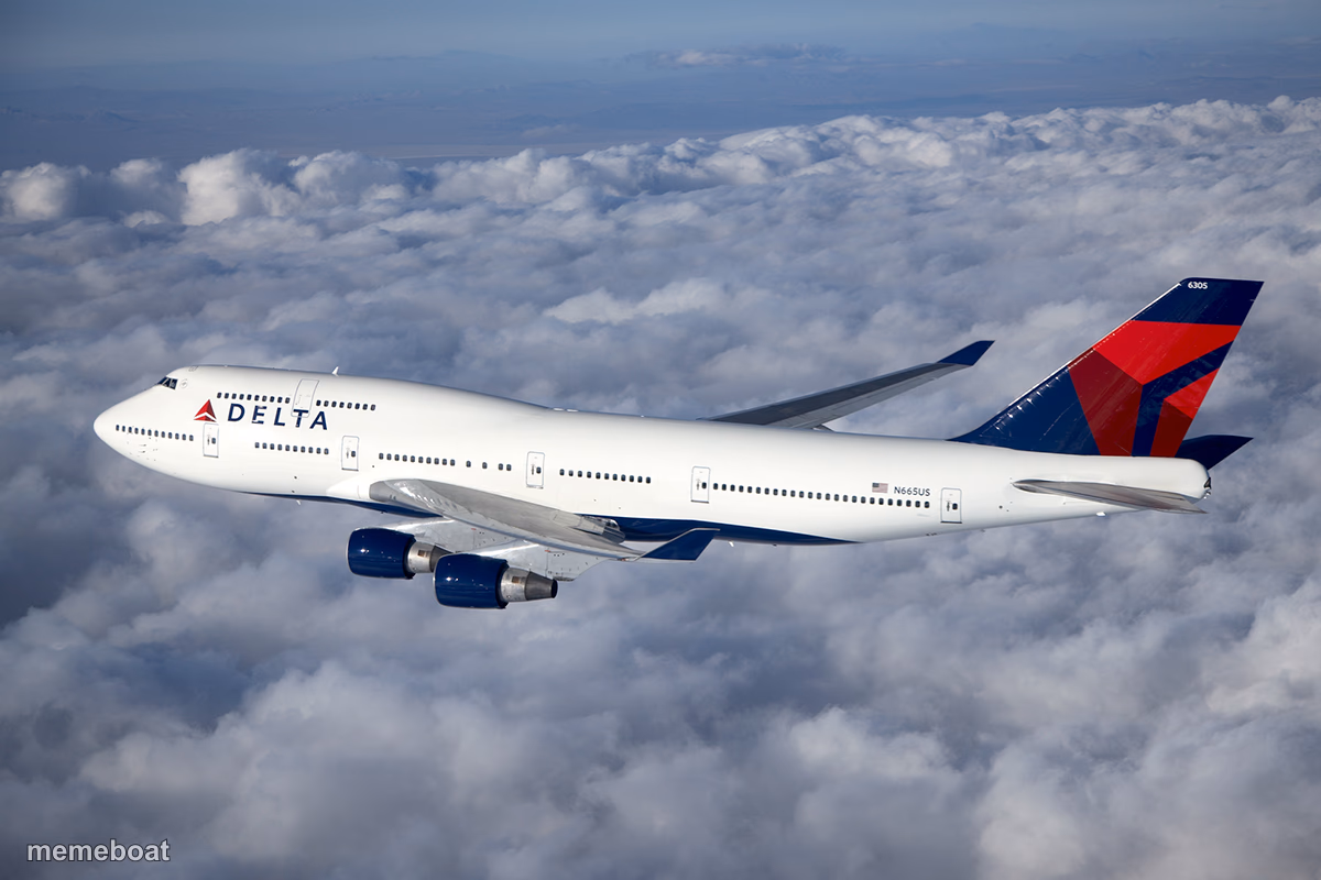 Delta Boeing 747-400 - meme generator image preview