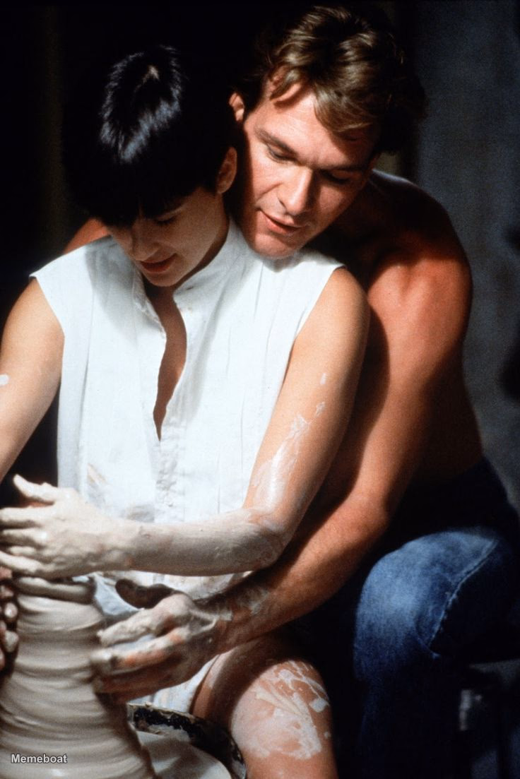 Demi Moore & Patrick Swayze Intimate Scene from Ghost - meme generator image preview