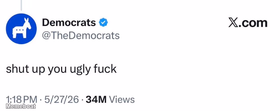 Democrats Tweet - "Shut Up You U F" - meme generator image preview