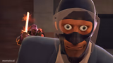 Demoknight Rushing Up to a Disguised Spy