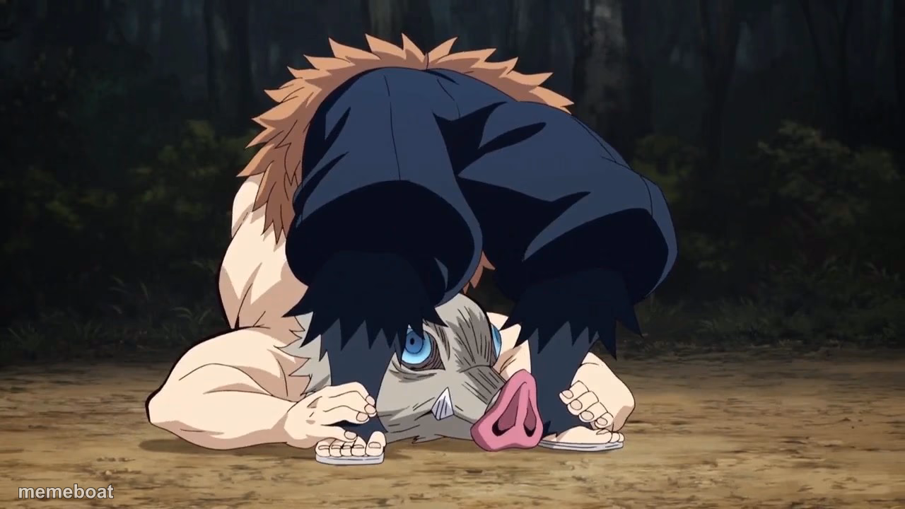 Demon Slayer Inosuke flexible - meme generator image preview