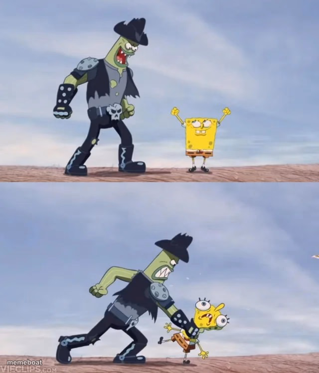 Dennis strangles spongebob - meme generator image preview