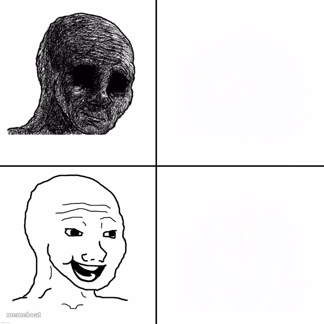 Depressed to Happy Wojak - meme generator image preview
