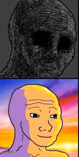 Depressed vs Happy Wojak - meme generator image preview