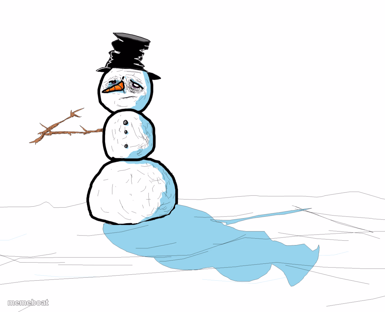Depressing Snowman - meme generator image preview