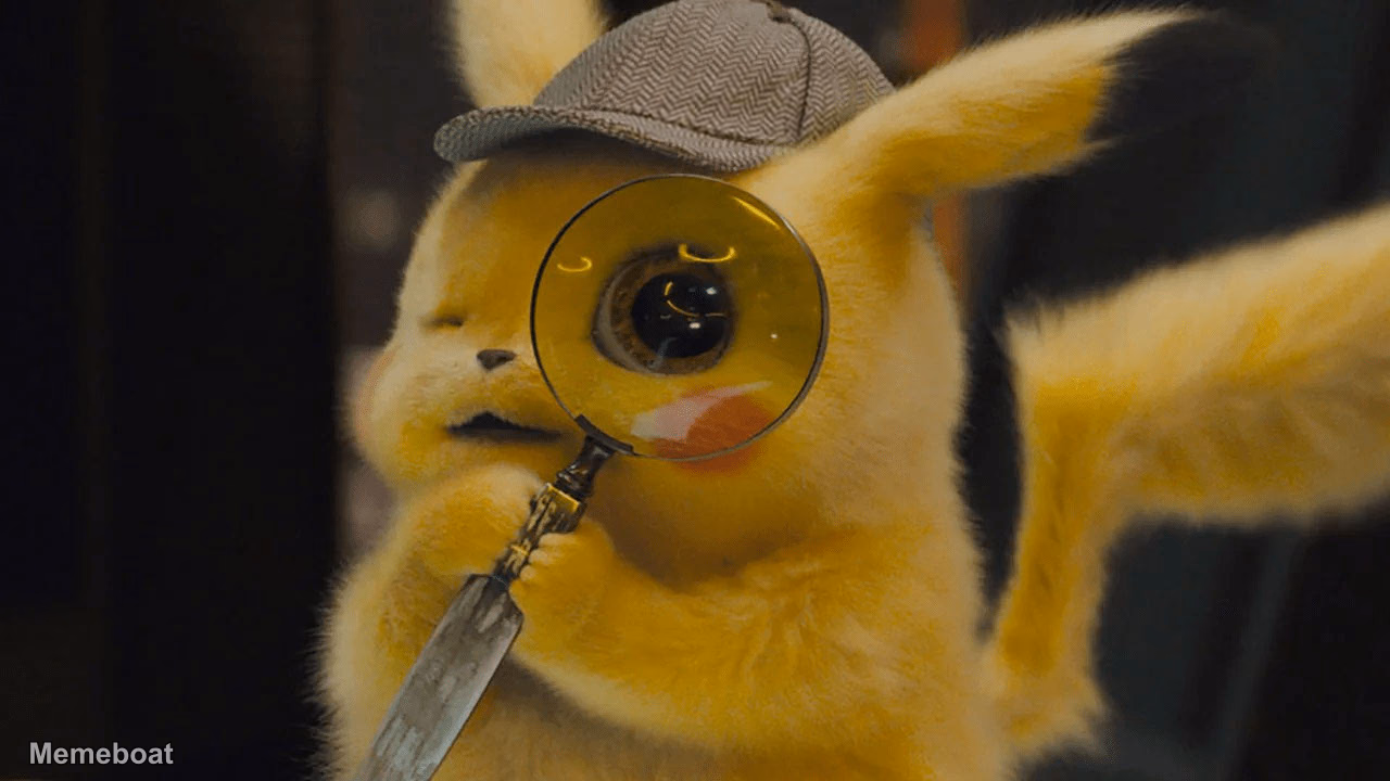 Detective Pikachu Magnifying Glass - meme generator image preview