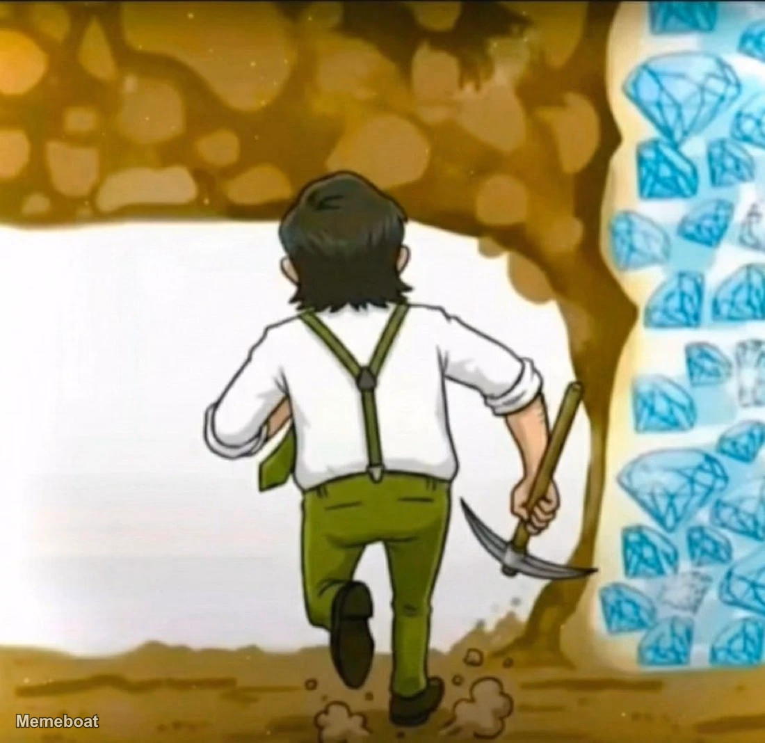 Diamond Miner Goes Back to the Mines - meme generator image preview