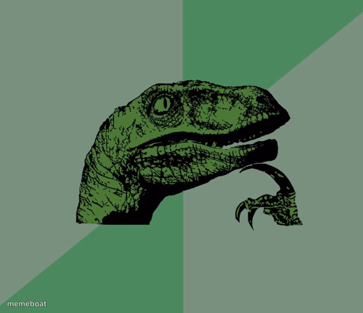 dino think dinossauro pensador - meme generator image preview