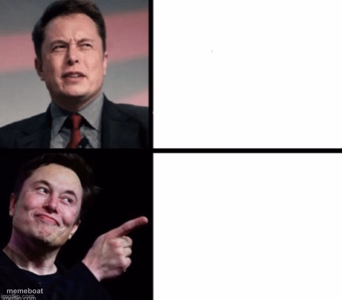 Disgusted  Elon musks happy Elon musk - meme generator image preview