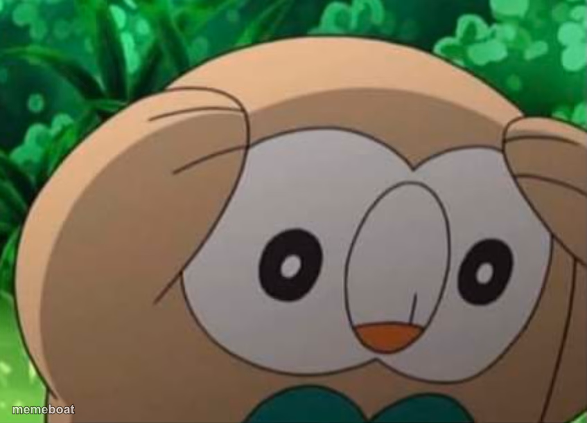 Distressed Rowlet - meme generator image preview
