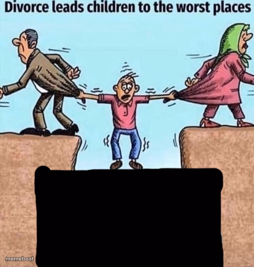 Divorce leads children to the worst places - meme generator image preview
